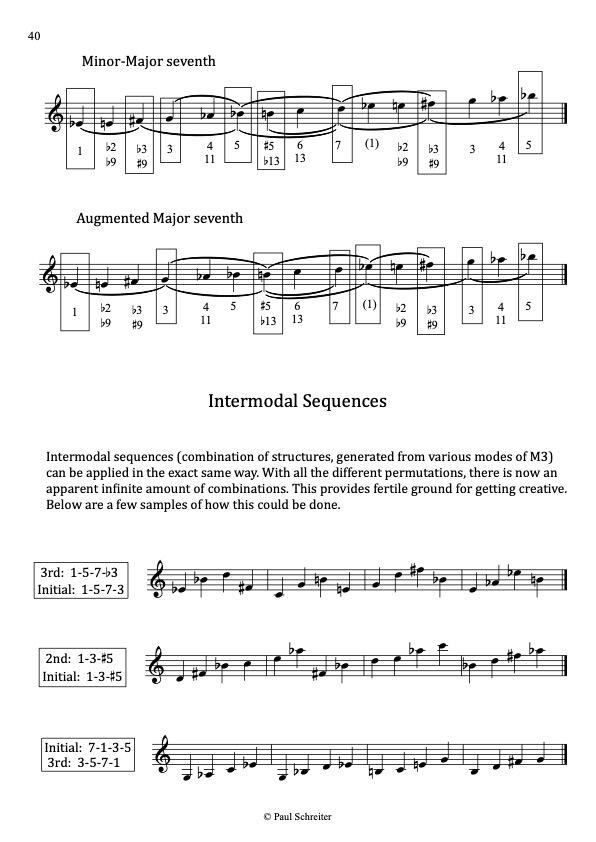 Untitled This is an excerpt of Paul Schreiter's method for guitar regarding Messiaen's third mode, showcasing sequences.
